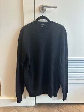 J.Crew 100% Cashmere Crewneck Sweater in Black - Size Large